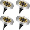 4 Pack 8 LEDs Outdoor Solar Deck Lights