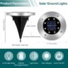 4 Pack 8 LEDs Outdoor Solar Deck Lights