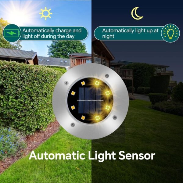 4 Pack 8 LEDs Outdoor Solar Deck Lights