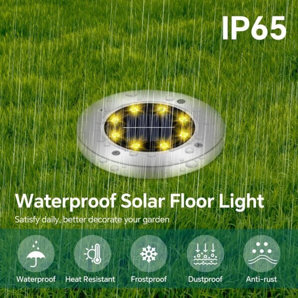 4 Pack 8 LEDs Outdoor Solar Deck Lights