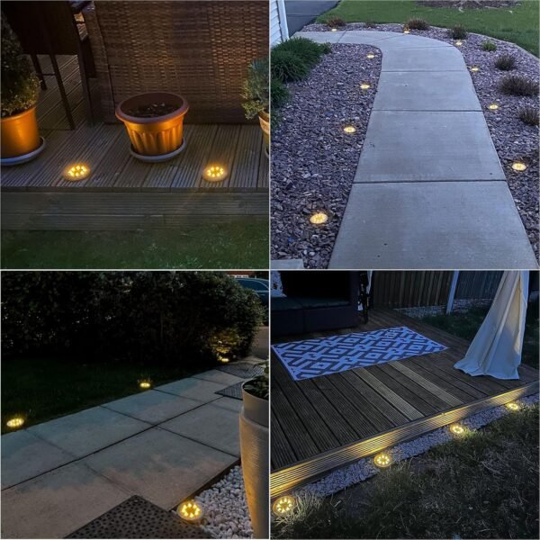 4 Pack 8 LEDs Outdoor Solar Deck Lights