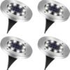 4 Pack 8 LEDs Outdoor Solar Deck Lights