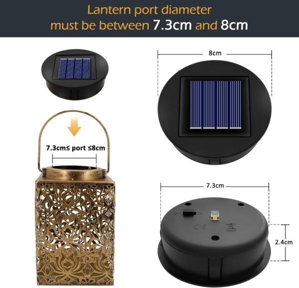 4PCS Solar Light Replacement Top 8cm for Outside Lanterns