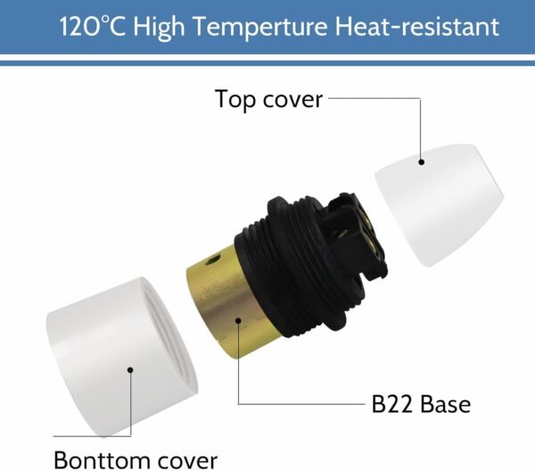 2 Pack B22 Bayonet Pendant Lamp Holder