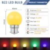 10 Pack B22 1W G45 Bayonet Coloured LED Bulbs