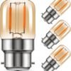 B22 T28 Pygmy Bayonet LED Light Bulbs 2W 4-Pack