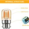 B22 T28 Pygmy Bayonet LED Light Bulbs 2W 4-Pack
