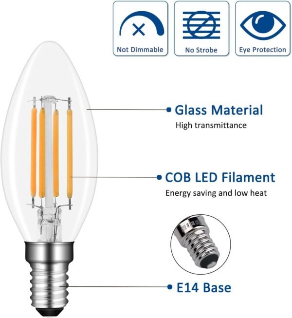C35-E14-LED-4W3 C35 E14 LED Candle Bulbs 4W AC 220V 6pcs