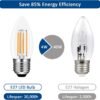 C35 E27 LED Filament Candle Light Bulbs 4W AC 220V 6pcs