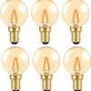 Mini Globe E14 LED Filament Bulb 1W Warm White 2200K 6 Pack