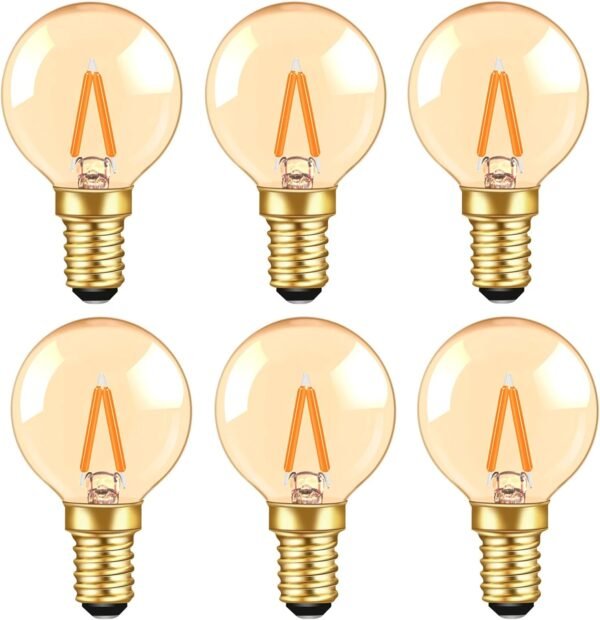 Mini Globe E14 LED Filament Bulb 1W Warm White 2200K 6 Pack