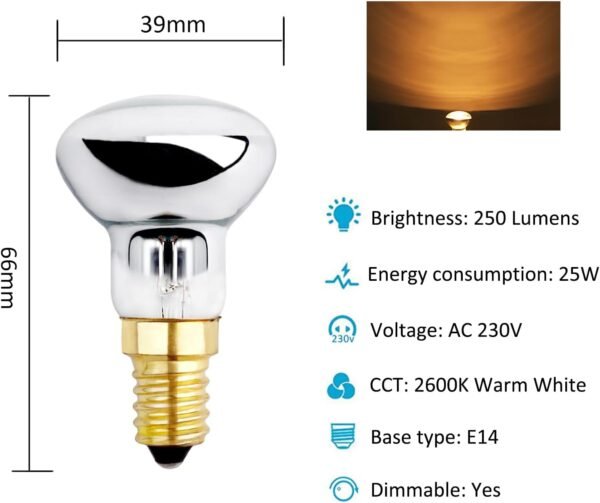 R39 25W Lava Lamp E14 Reflector Bulb 230V 3 Pack