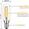 E14 T25 LED Filament Cooker Hood Light Bulbs 4W 2 Pack