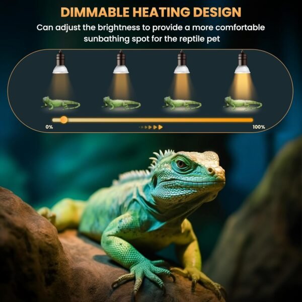 E27 Reptile Heating Lamp, 50W UVA UVB Turtle Basking Light Bulb