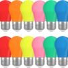12 Pack E27 Screw Coloured LED Bulbs 2W