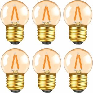 G40 E27 Vintage Night Light LED Filament Bulbs 1W 6 Pack