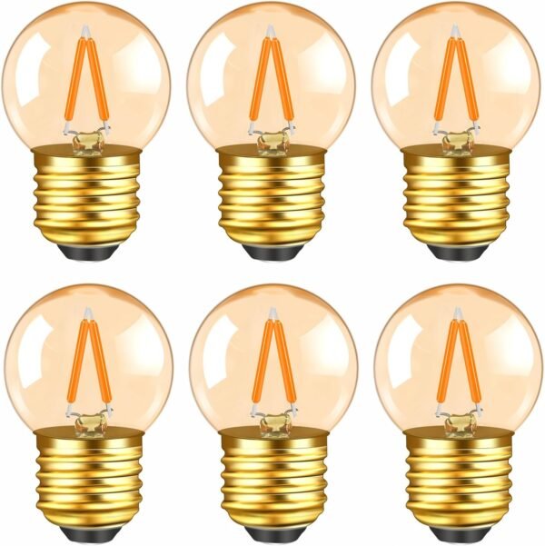 G40 E27 Vintage Night Light LED Filament Bulbs 1W 6 Pack