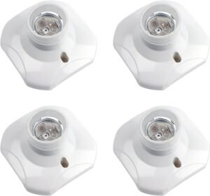 E27 Screw Light Bulb Socket Holder Lamp Base 4 Pack