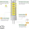 G4 7W LED Light Bulbs AC230V 5 Pack