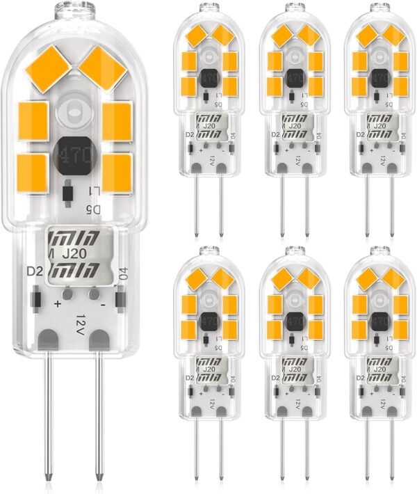G4 LED Light Bulb AC DC 12V 2W 6 Pack
