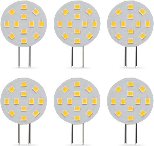 G4 LED Bulbs 2W AC/DC12V 3000K/6000K Pack of 6