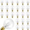 25 Pack G40 E12 7 Watt Incandescent Replacement Bulbs