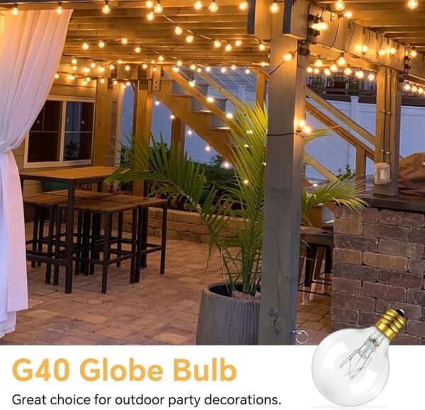 25 Pack G40 E12 7 Watt Incandescent Replacement Bulbs
