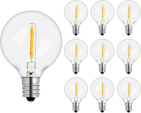 10 Pack G40 E12 1W LED Bulbs Outdoor 220V Warm White 2700K