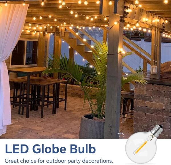 G40-LED-1W-10P4 10 Pack G40 E12 1W LED Bulbs Outdoor 220V Warm White 2700K
