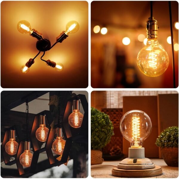 E27 G80 Globe Vintage Edison Light Bulbs 2 Pack