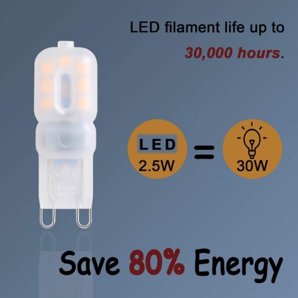 G9 LED Bulbs 2.5W Dimmable 10 Pack