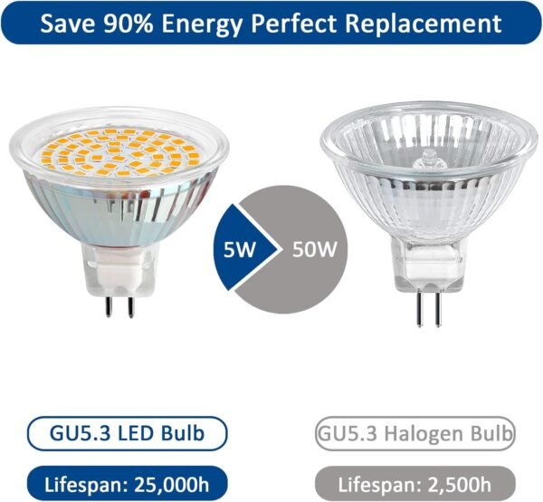 MR16 GU5.3 12V 5W LED Spotlight Bulbs 6 Pack