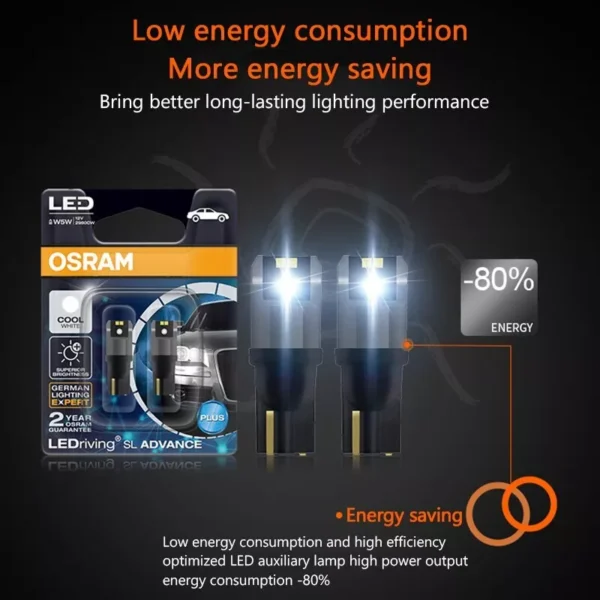 OSRAM-T10-2980CW-W5W4 OSRAM LED T10 W5W 12V LEDriving 6000K White Car Reading Bulb