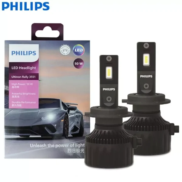 Philips-LED-Ultinon-Rally-3551-H7 Philips Ultinon Rally 3551 H7 LED Car Headlight Bulb 50W 6500K