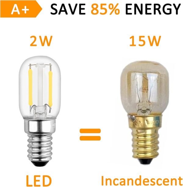T22 LED E14 Fridge Filament Light Bulbs 2W Pack of 4